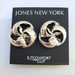 Jones NY Silver Clip Earrings
